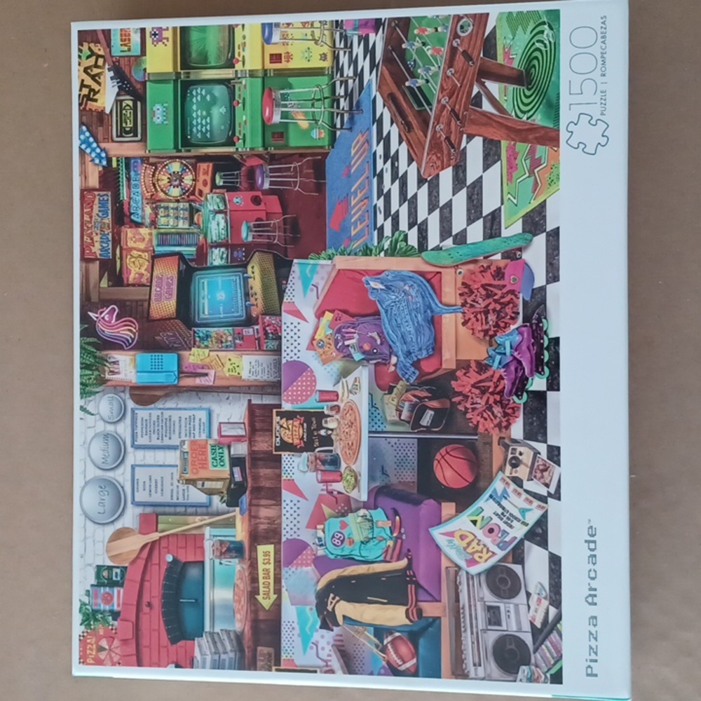 Pizza Arcade 1500-Piece Jigsaw Puzzle - Colorful Retro Game Room